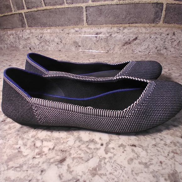 Rothy's Black and White Women's Flats size 9.5 career officewear business - Picture 6 of 8